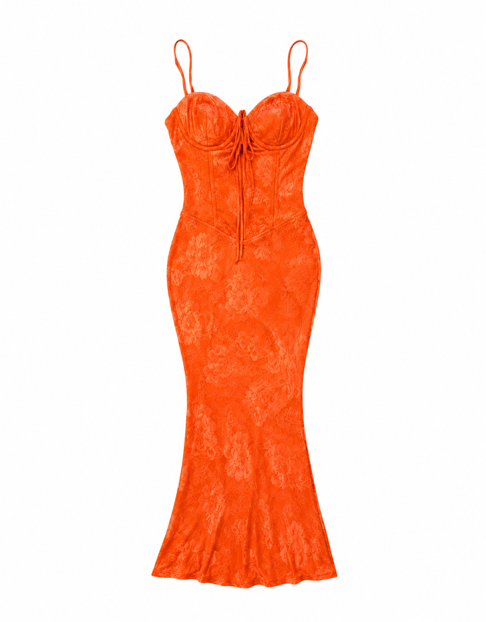 Fashion Nova - Georgina Lace Maxi Dress - Orange - S (Like New)
